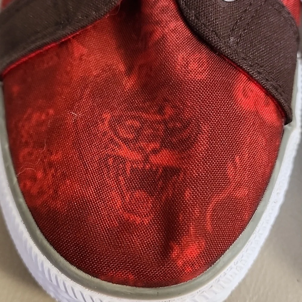 Ed Hardy Men's Red Jet Patterned Sneakers Size 11 Preowned - Picture 3 of 12
